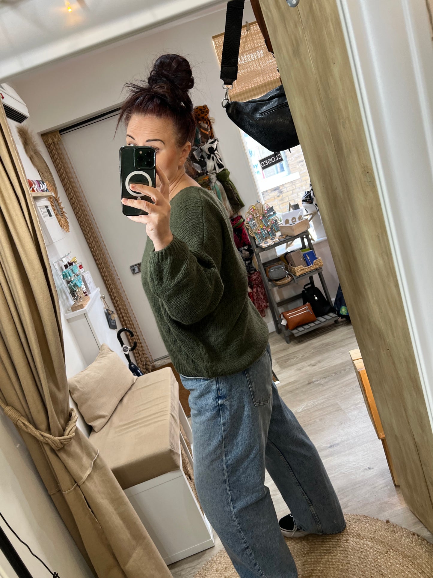 V Neck Jumper - Khaki