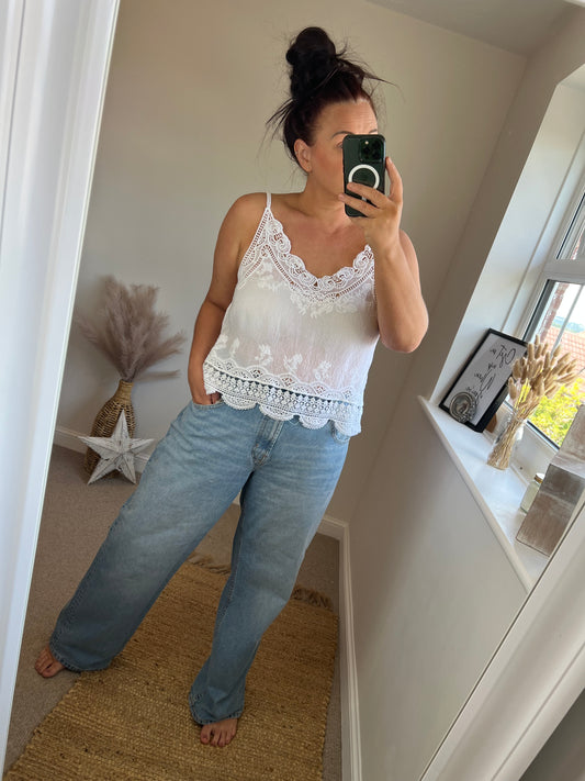 Crochet Cami Top - White