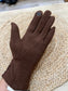 Cable Gloves with Touch Screen Finger - Chocolate