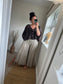Linen Mix Floaty Trousers - Mocha