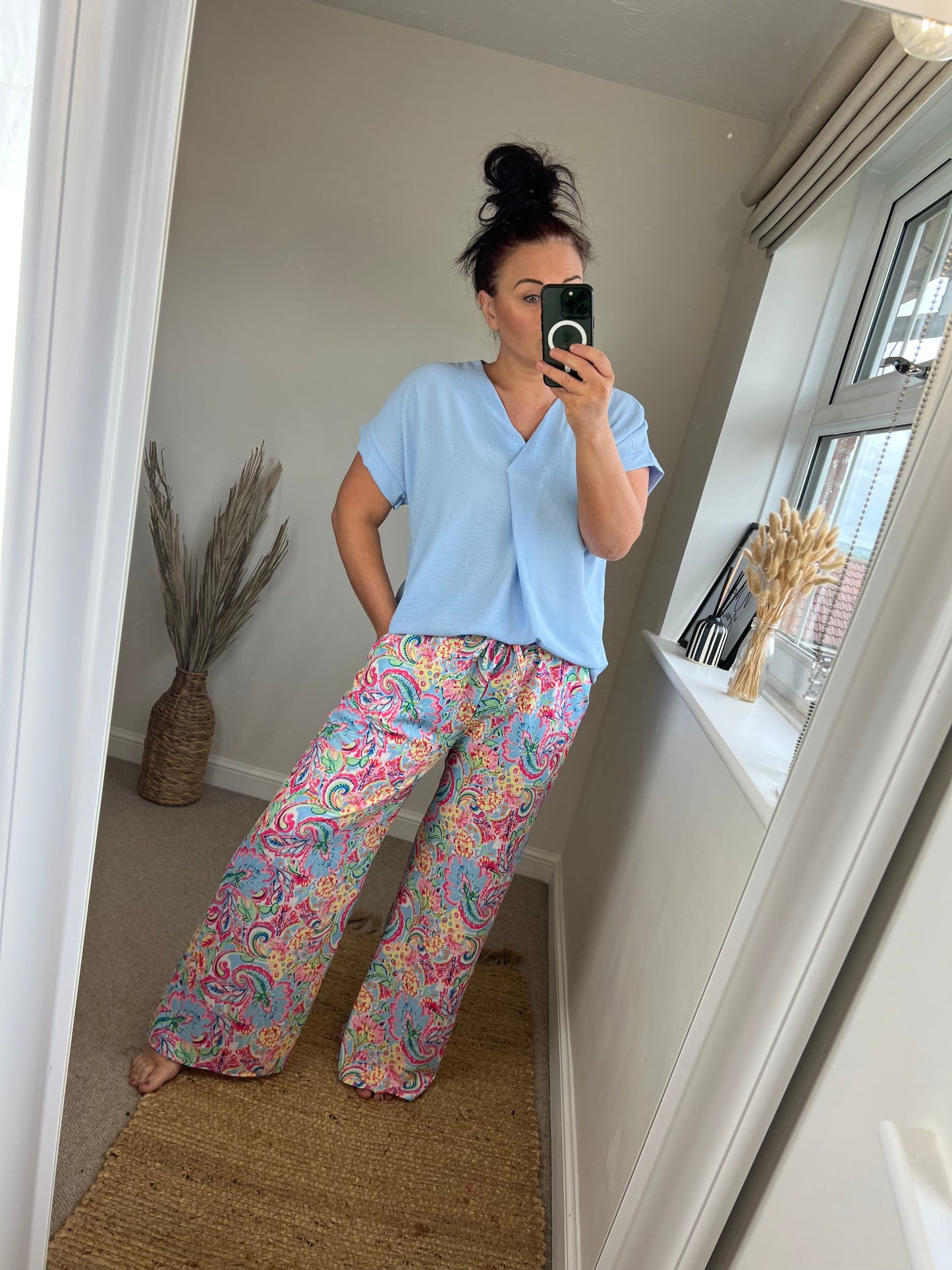 Wide Leg Trousers - Floral