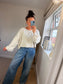 Acid Wash Sweatshirt - Cream