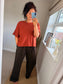 Boxy Short Sleeve Jumper - Rust