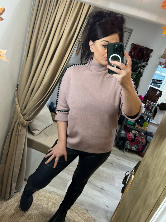 Stitch Edge Jumper - Blush