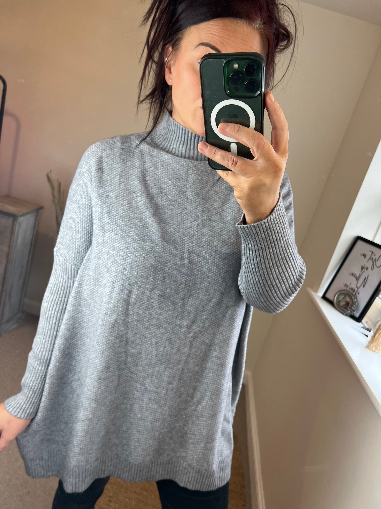 High Neck Jumper - Grey