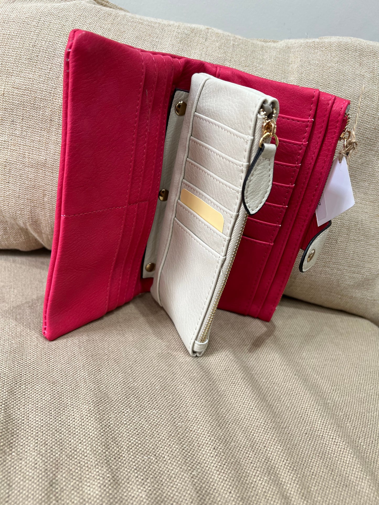 All-In-One Purse - Cerise/Cream