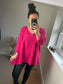 Soft Knit V Jumper - Pink