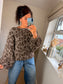 Slouch Oversize Leopard Jumper - Chocolate