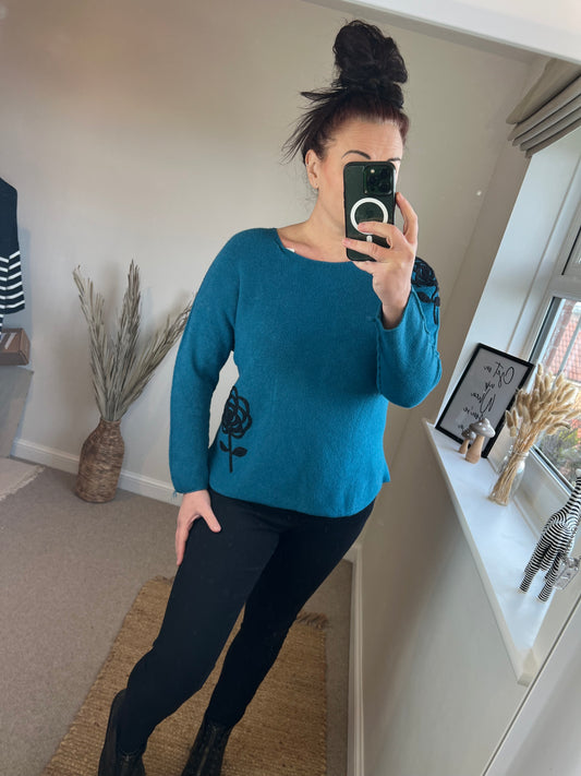 Flower Jumper - Teal