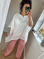 Crochet Trim Kaftan - White