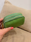 Leather Triple Compartment Purse - Green