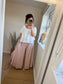 Linen Floaty Trousers - Blush