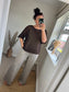 Wide Leg Linen Trousers - Mocha