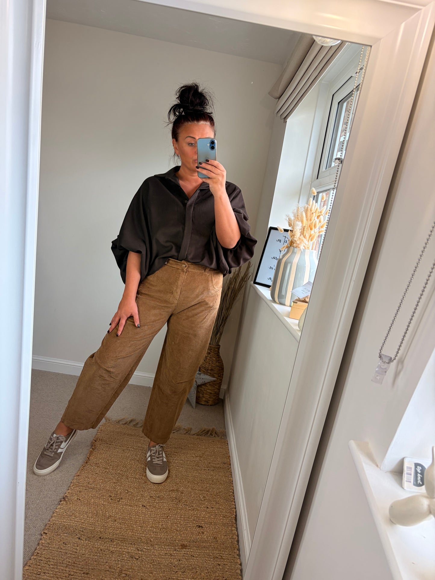 Jumbo Cord Barrel Leg Trousers - Camel (2 sizes)
