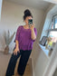 Crochet Top with Vest Top - Magenta