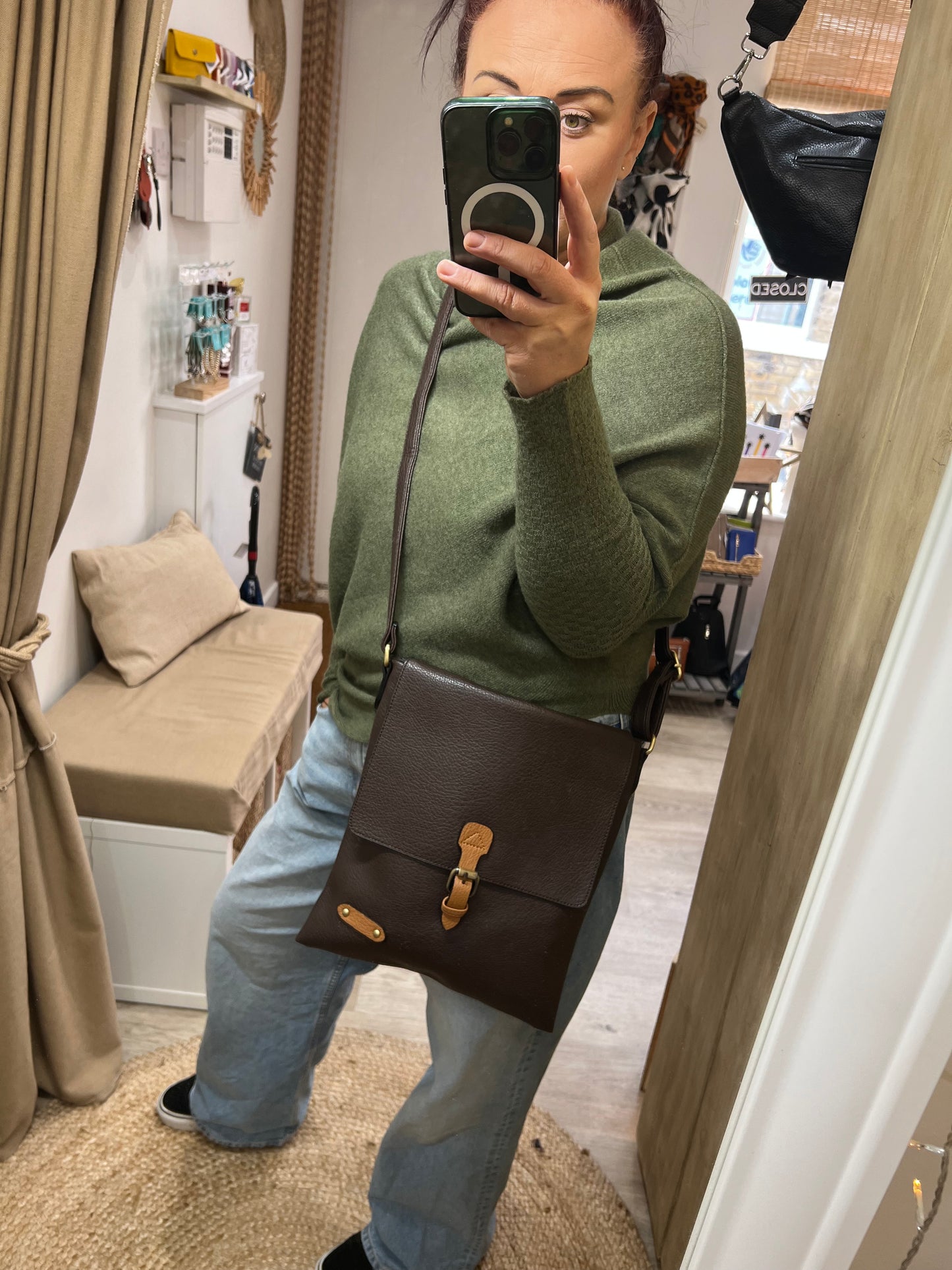 Satchel Crossbody Bag - Chocolate