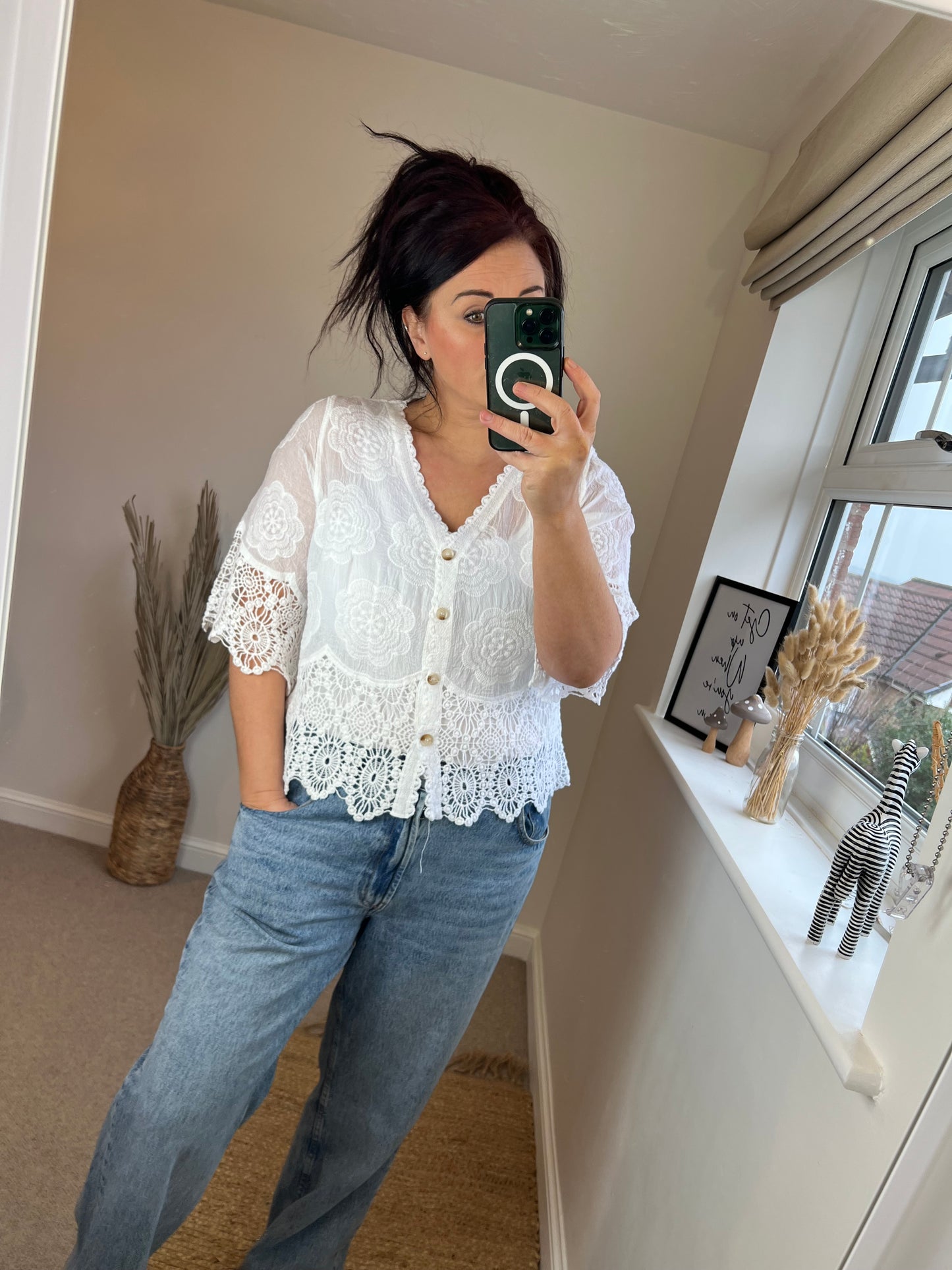 Crochet Lace Cardi - White