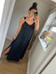 Silver Coil Midi Dress - Black