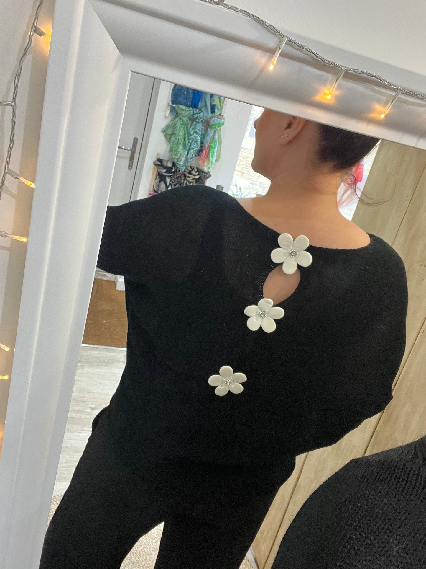Flower Back Jumper - Black