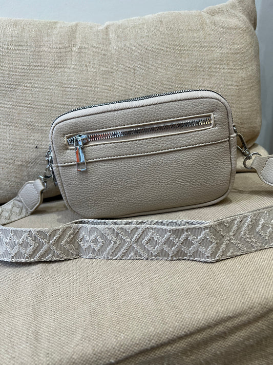 Triple Compartment Bag - Beige