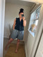 Gingham Cotton Shorts - Black