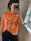 Floral Cotton Shirt - Orange