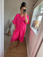 Twist Front Dress - Cerise