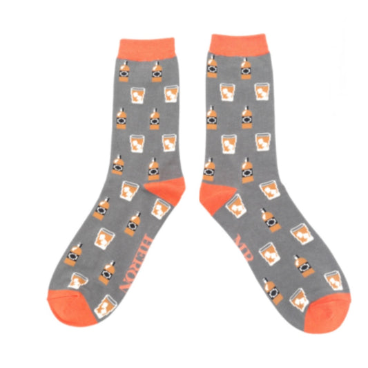 Men’s Mr Heron Bamboo Socks - Whiskey