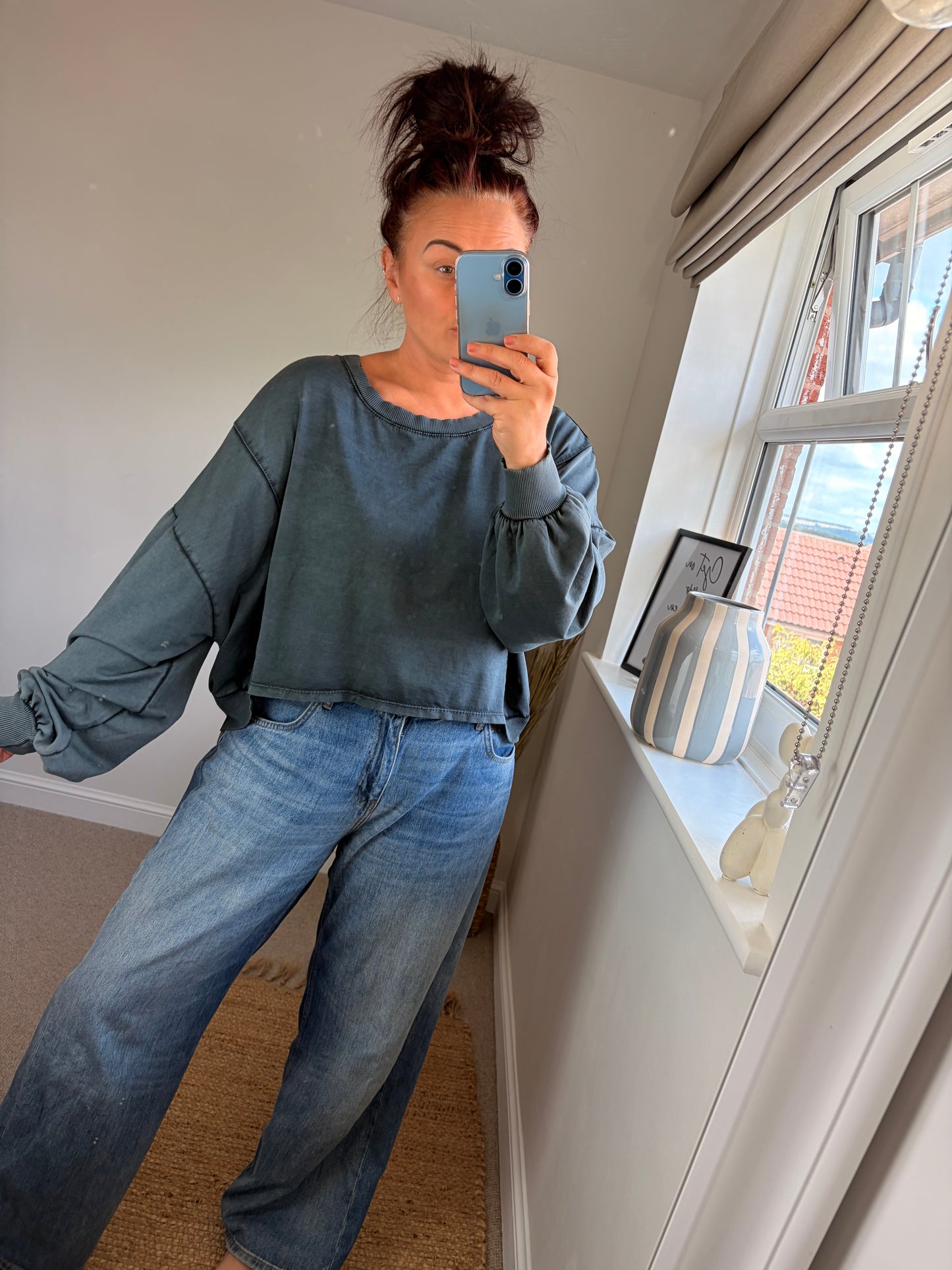 Acid Wash Sweatshirt - Grey