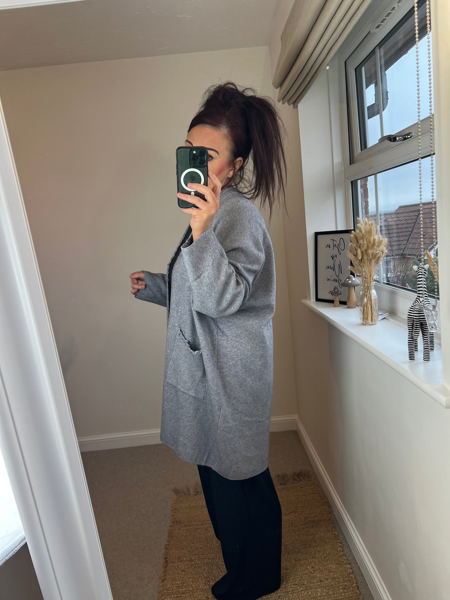 Oversized Midi Cardigan - Grey