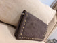 Small Faux Suede Crossbody Bag - Chocolate
