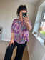 One Button Butterfly Top - Purple