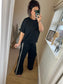 Stripe Co-Ord Set - Black