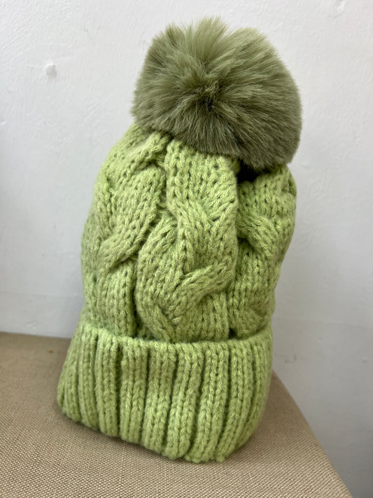 Fleece Lined Hat - Apple