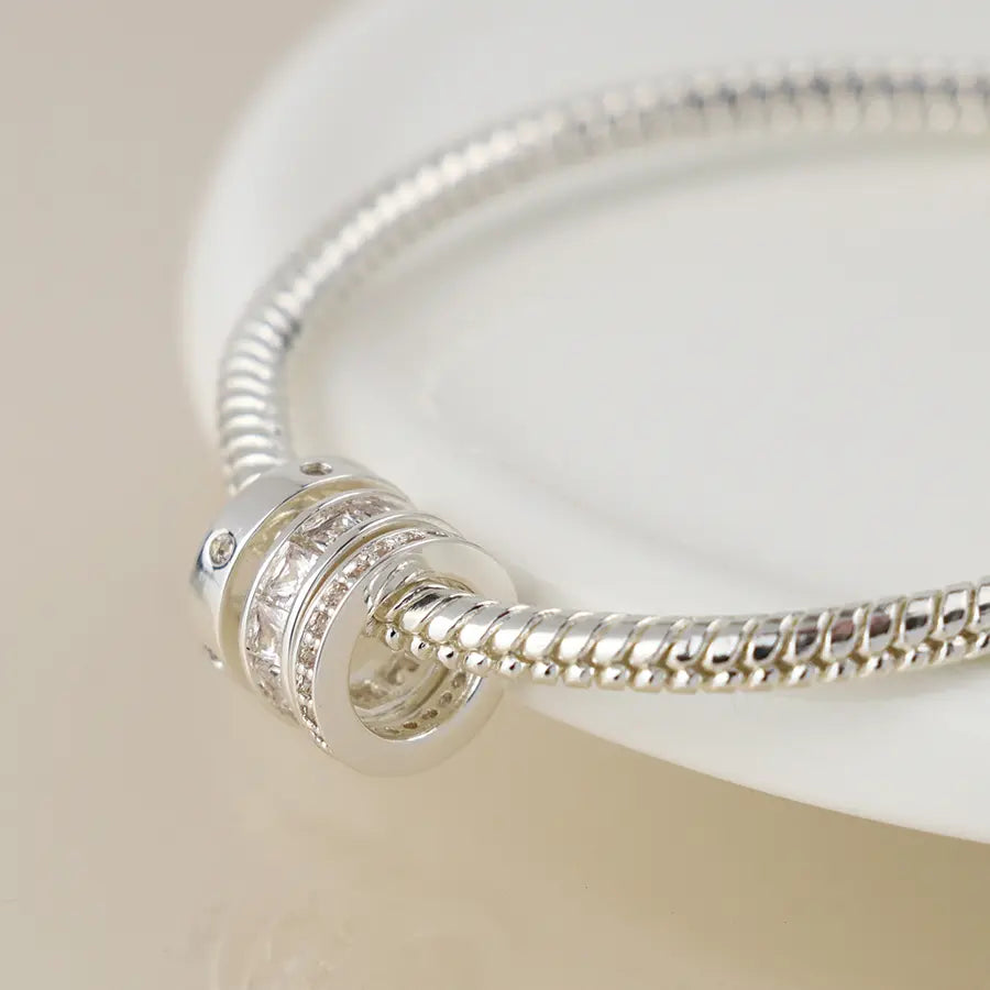 Peace of Mind - Silver Plated Crystal Charm Bracelet