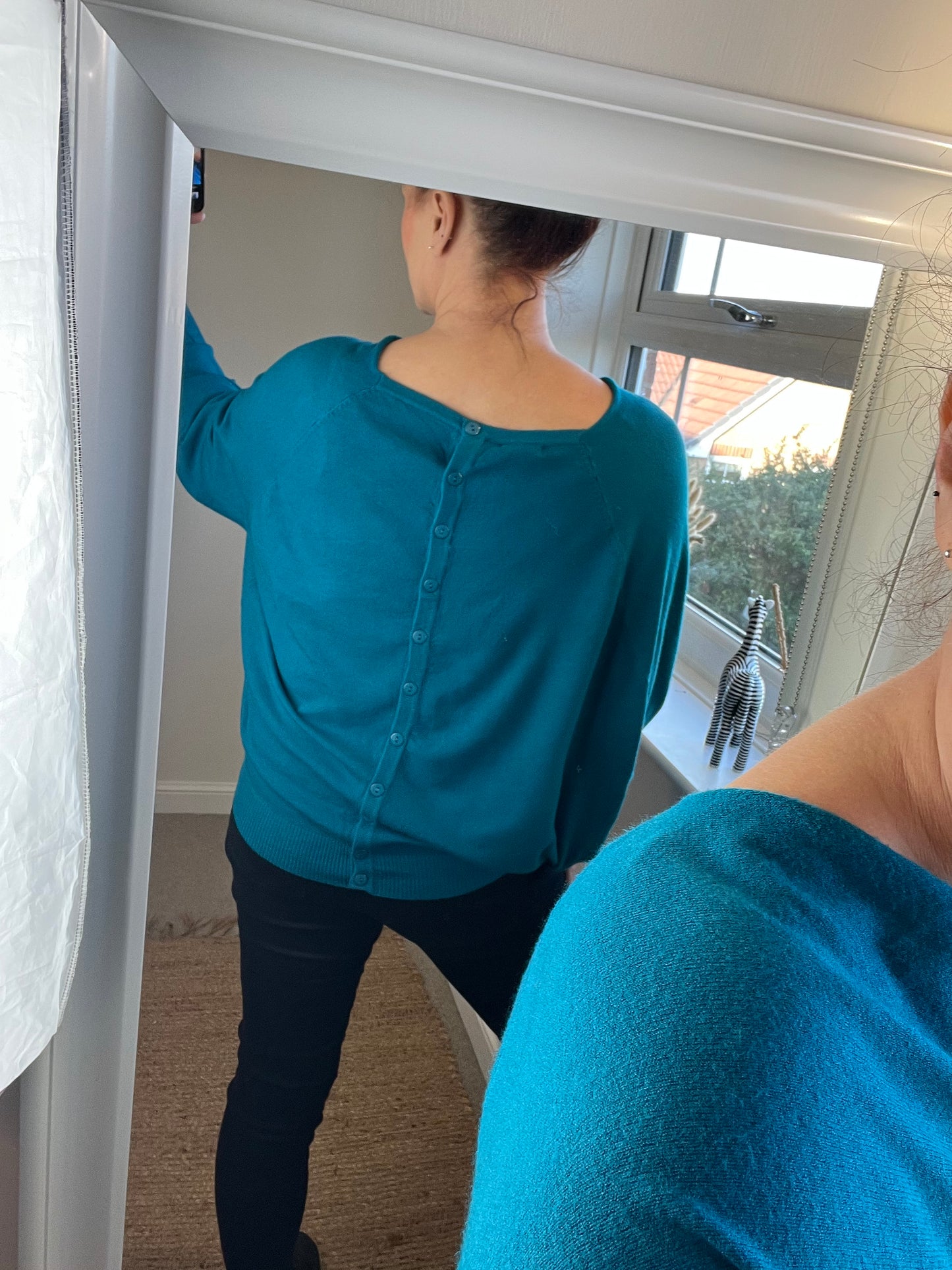 Button Back Jumper - Teal