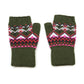 Fair Isle Fingerless Gloves - Khaki