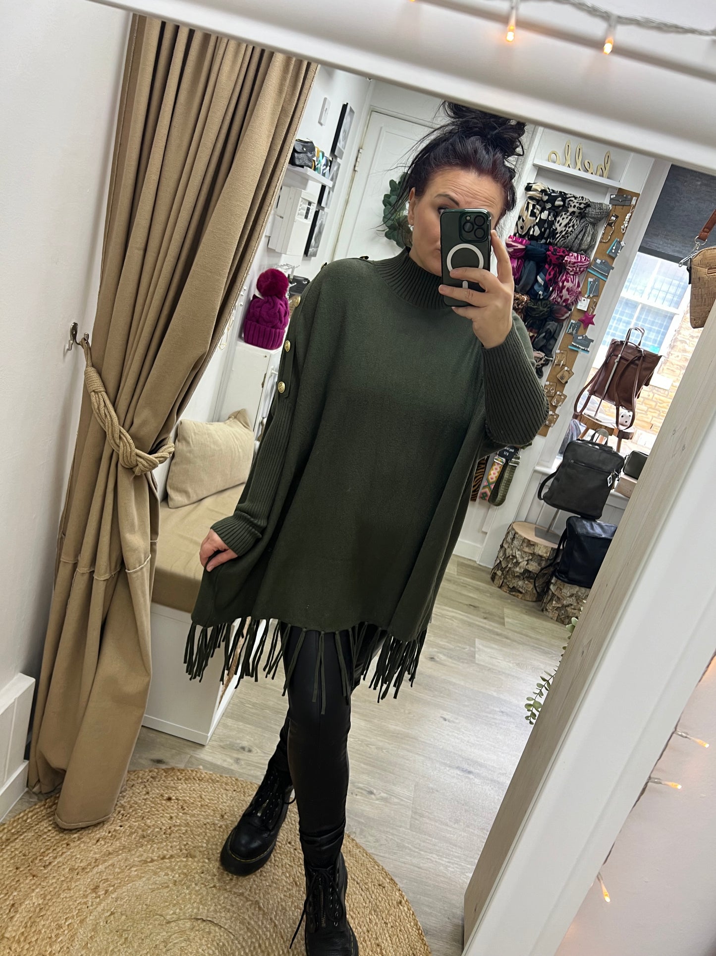 Military Tassel Jumper - Khaki