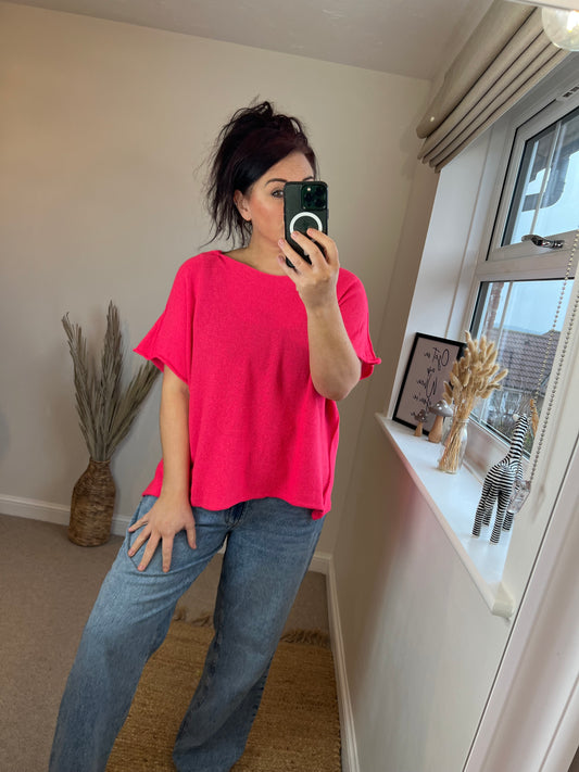 Fine Knit Top - Cerise