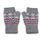 Fair Isle Fingerless Gloves - Grey