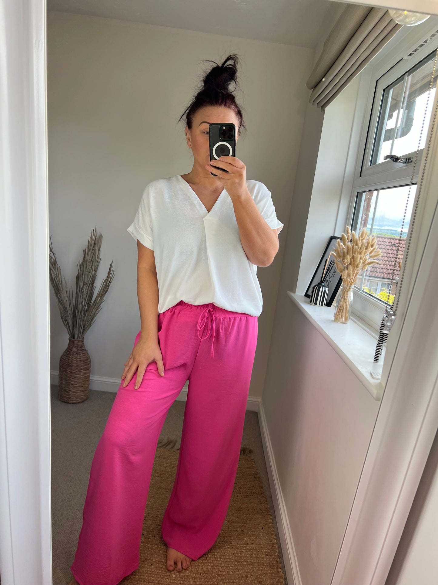 V Neck Top - White