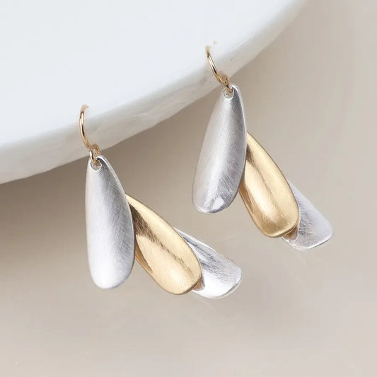 Peace Of Mind - Silver Plated Triple Layer Drop Earrings