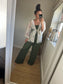 Shirred Strapless Jumpsuit - Khaki