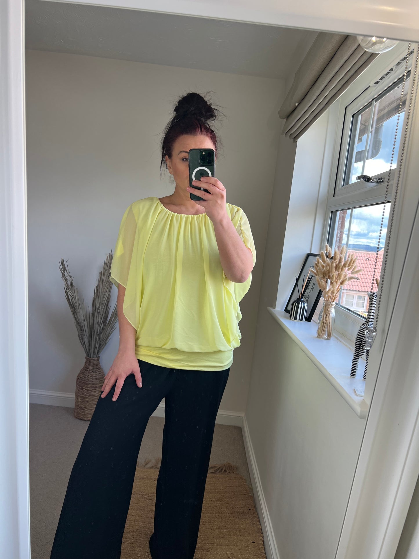 Batwing Double Layer Top - Lemon