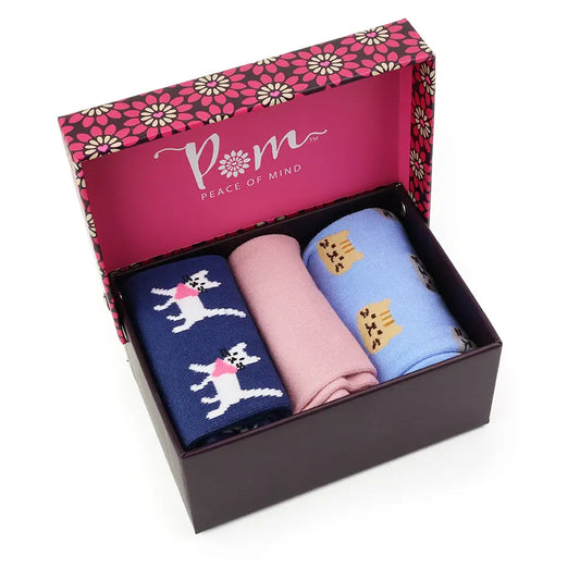 Peace Of Mind - Boxed Socks (3 pairs) - Cats