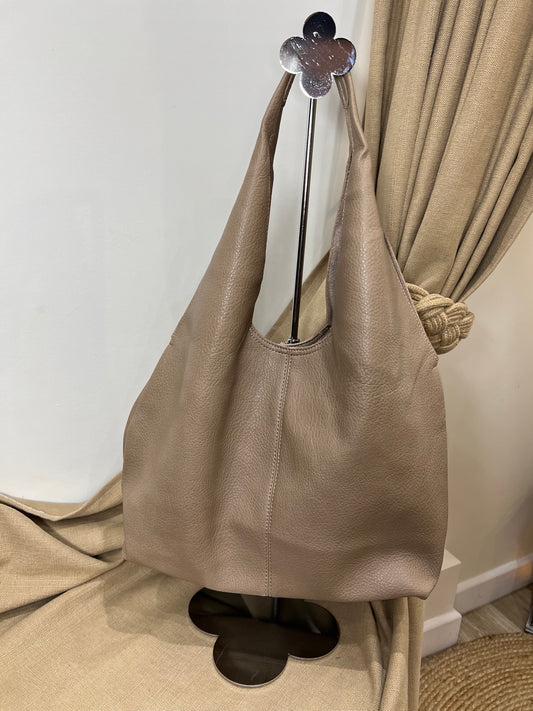 Slouch Hobo Bag - Taupe