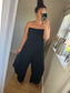 Strapless Tapered Jumpsuit - Black