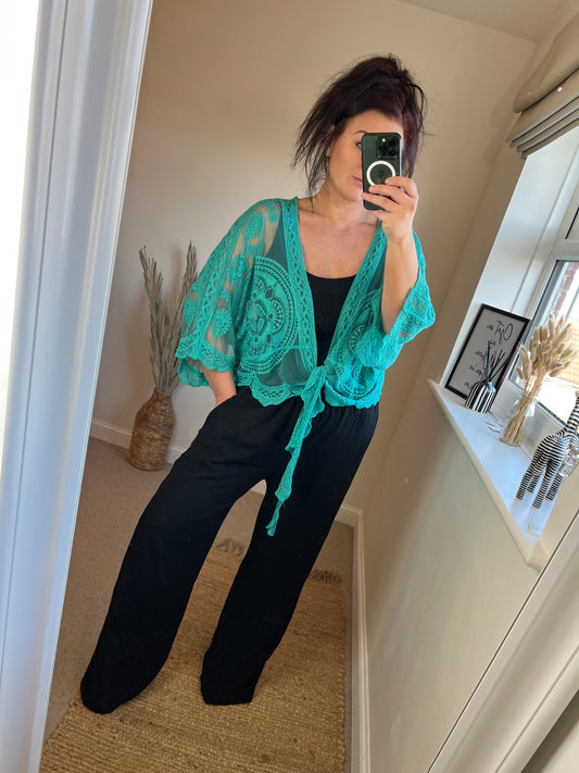 Lace Shrug - Turquoise