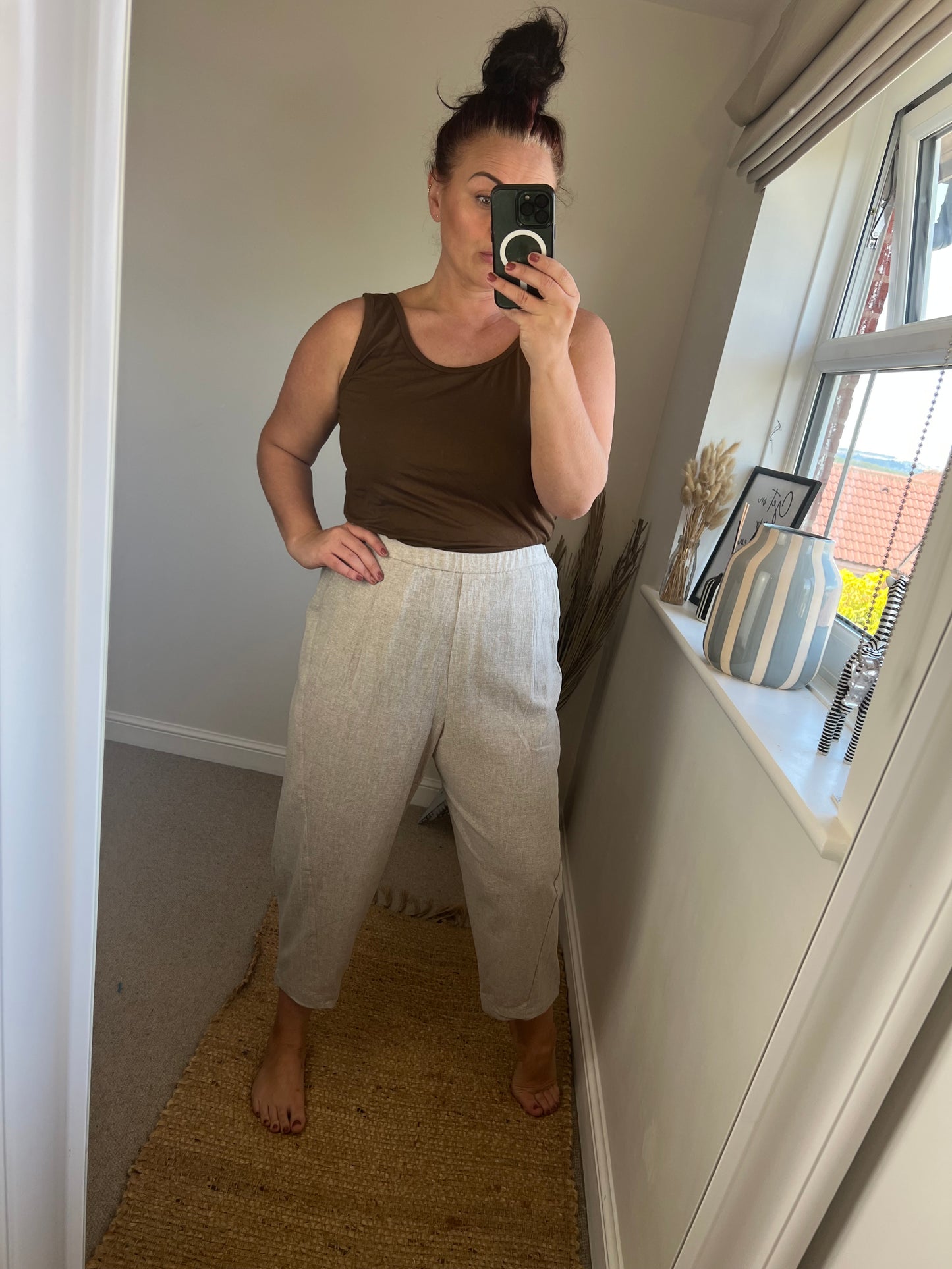 Premium Linen Trousers - Beige