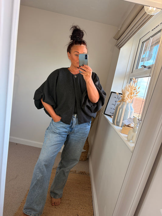 Puff Sleeve Jacket - Black
